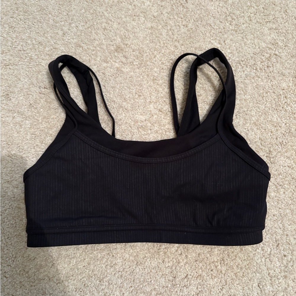 lululemon athletica Black Ribbed Sports Bra